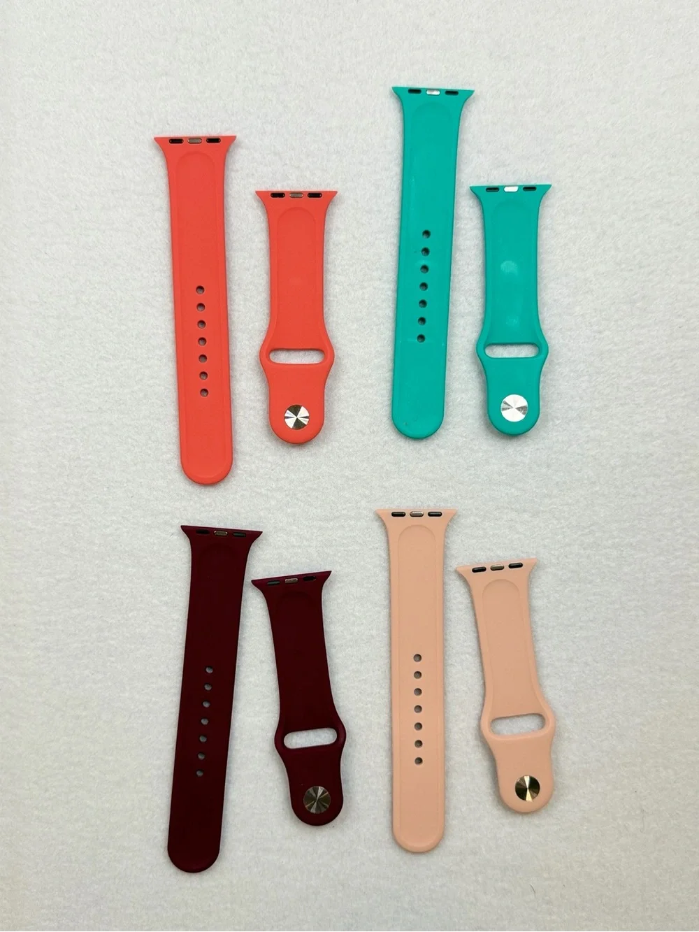 Silicone Replacement Watch Bands - Coral, Teal, Burgundy, Blush